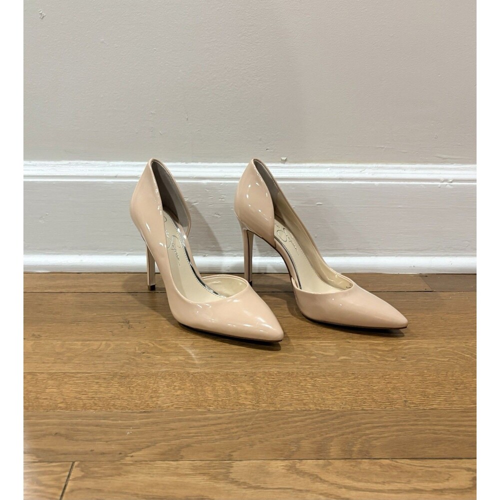 Jessica Simpson Prizma Nude Patent Heel Pumps Shoes Women’s 7.5 Office Career